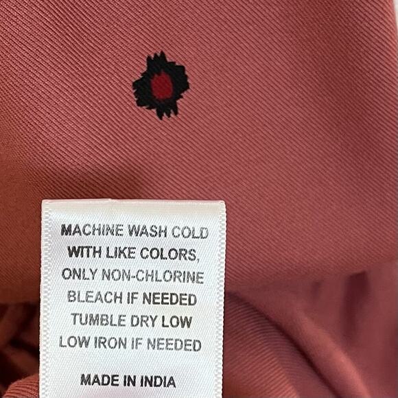 Farmers Market Floral Embroidered Maxi Dress Size L Pink Boho Trad Wife Modest - Picture 9 of 9